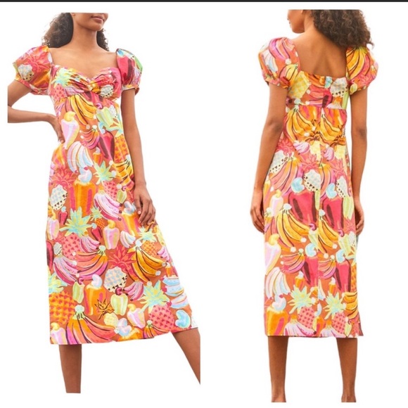 Farm Rio Womens Fruit Salad Maxi Dress 